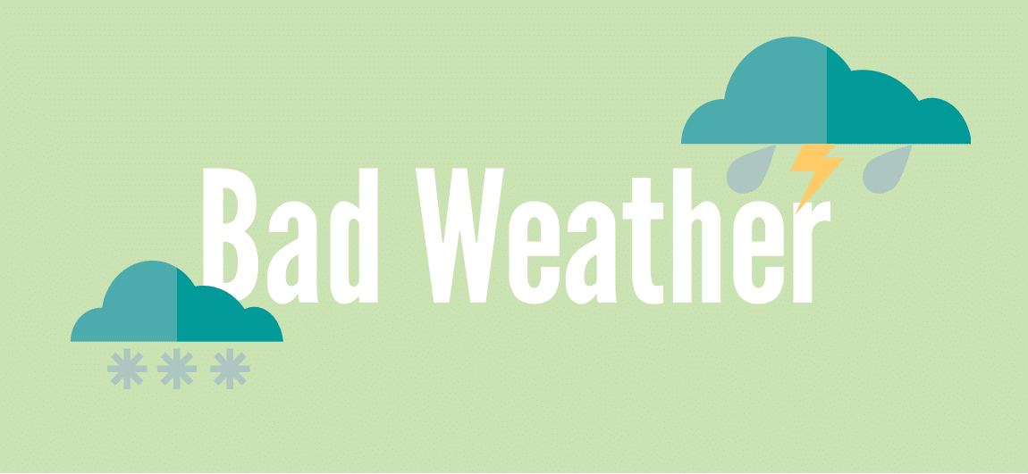 a graphic with the words 'bad weather'
